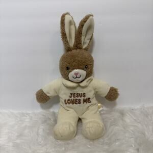 Bunny Plush Jesus Loves Me Rabbit Brown Singing MTY International Easter Stuffed